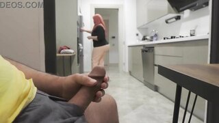 Sultry Arab stepmom gets caught pleasuring herself, leading to a steamy encounter. Witness her expertly handling a big cock in this real-life XxxBP video.