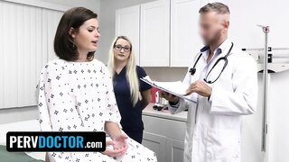 Naughty teen Dharma Jones rides Perv Doctor\'s big fat dick as a remedy for her backache in this uncensored porn video.