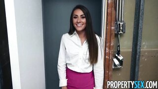 Hot real estate agent engages in steamy sexual encounters with a handsome handyman during a property viewing in this XxxBP video.