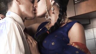 In this steamy image, a brother-in-law indulges in a desperate bathroom encounter with a stunning Desi actress, leading to a tantalizing display of Indian sex.