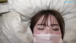 Sensual Japanese beauty indulges in a passionate date, leading to a satisfying cumshot in this sex video.