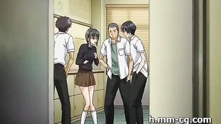 Seductive anime princess with glasses enjoys a wild gangbang, flaunting her big tits and stunning beauty in this XXX BP video.