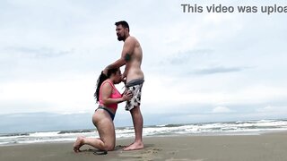 Hot wife Camila Vegas gets a big dick in public, leading to a wild doggystyle romp on the beach.